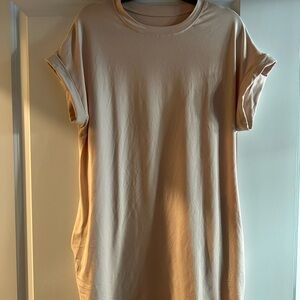 Casual Cream t shirt dress